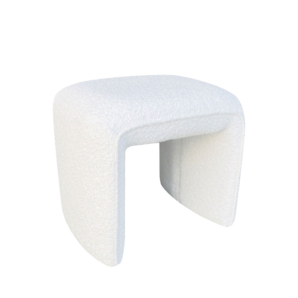 Full - Pouf - Tissu Bouclette - Blanc