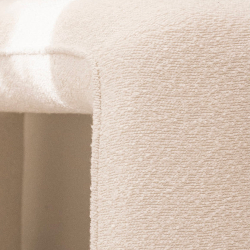 Full - Pouf - Tissu Bouclette - Blanc