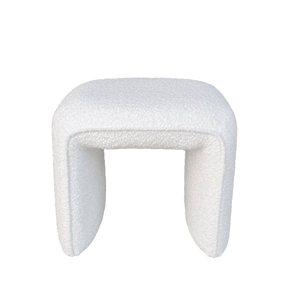 Full - Pouf - Tissu Bouclette - Blanc