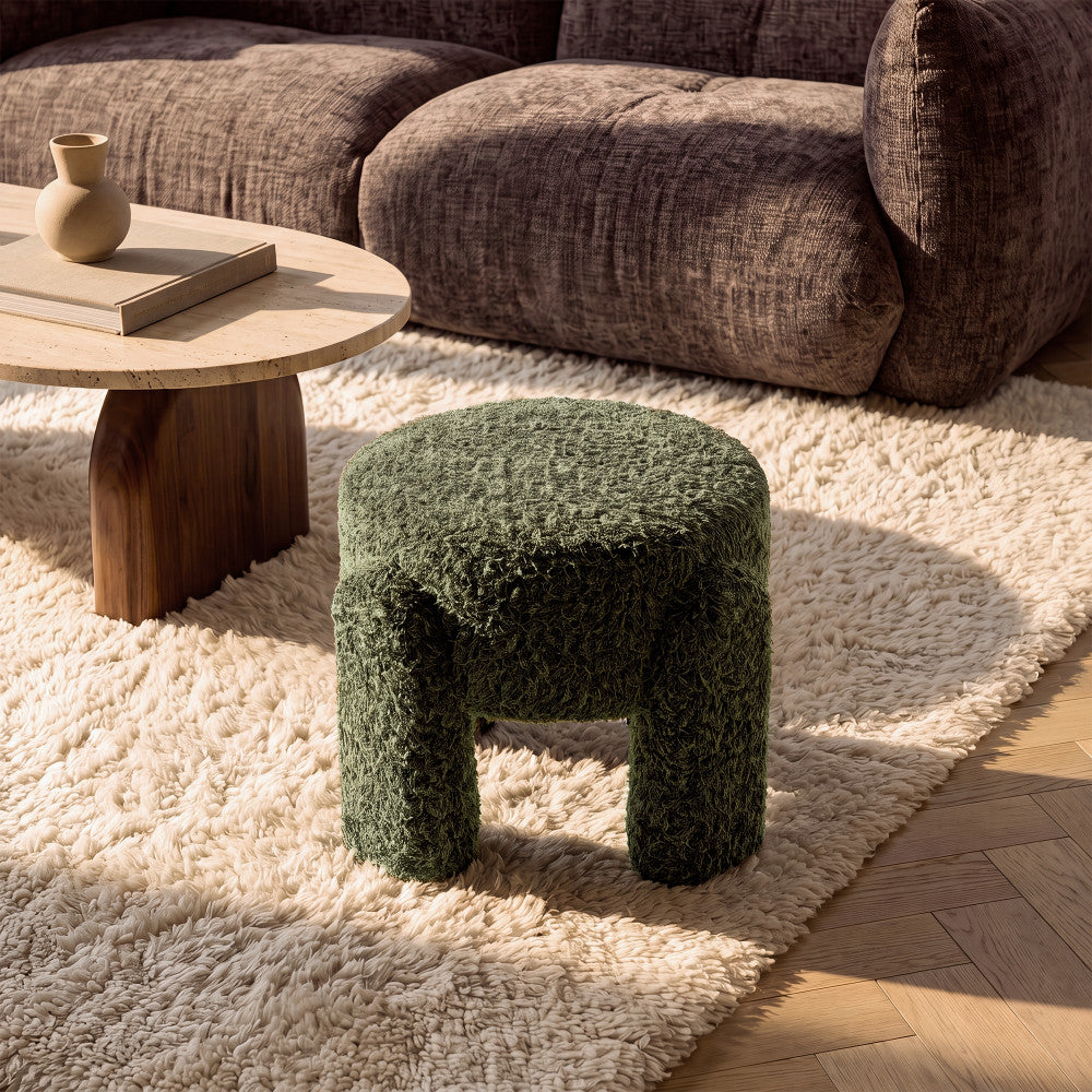 Nolan - Pouffe - Fabric - Olive Green