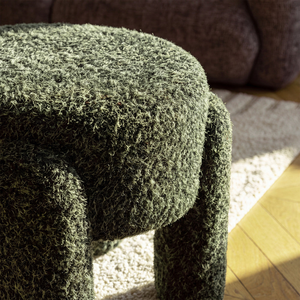 Nolan - Pouffe - Fabric - Olive Green