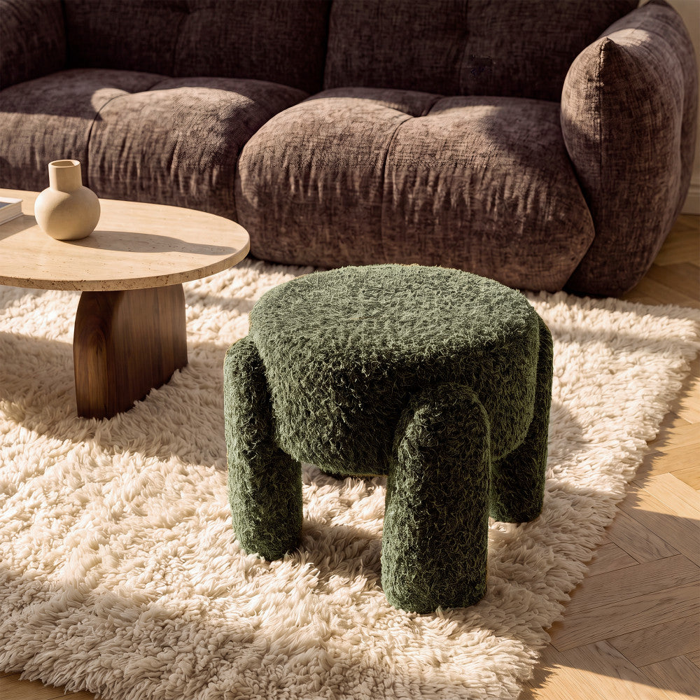 Nolan - Pouffe - Fabric - Olive Green