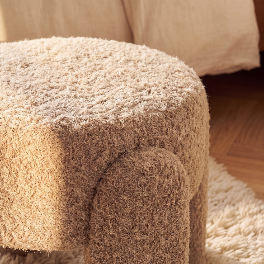 Nolan - Pouf - Tissu - Beige