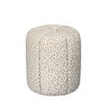 Flower - Puf - Tela con estampado de leopardo - Beige