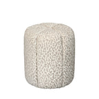 Flower - Puf - Tela con estampado de leopardo - Beige