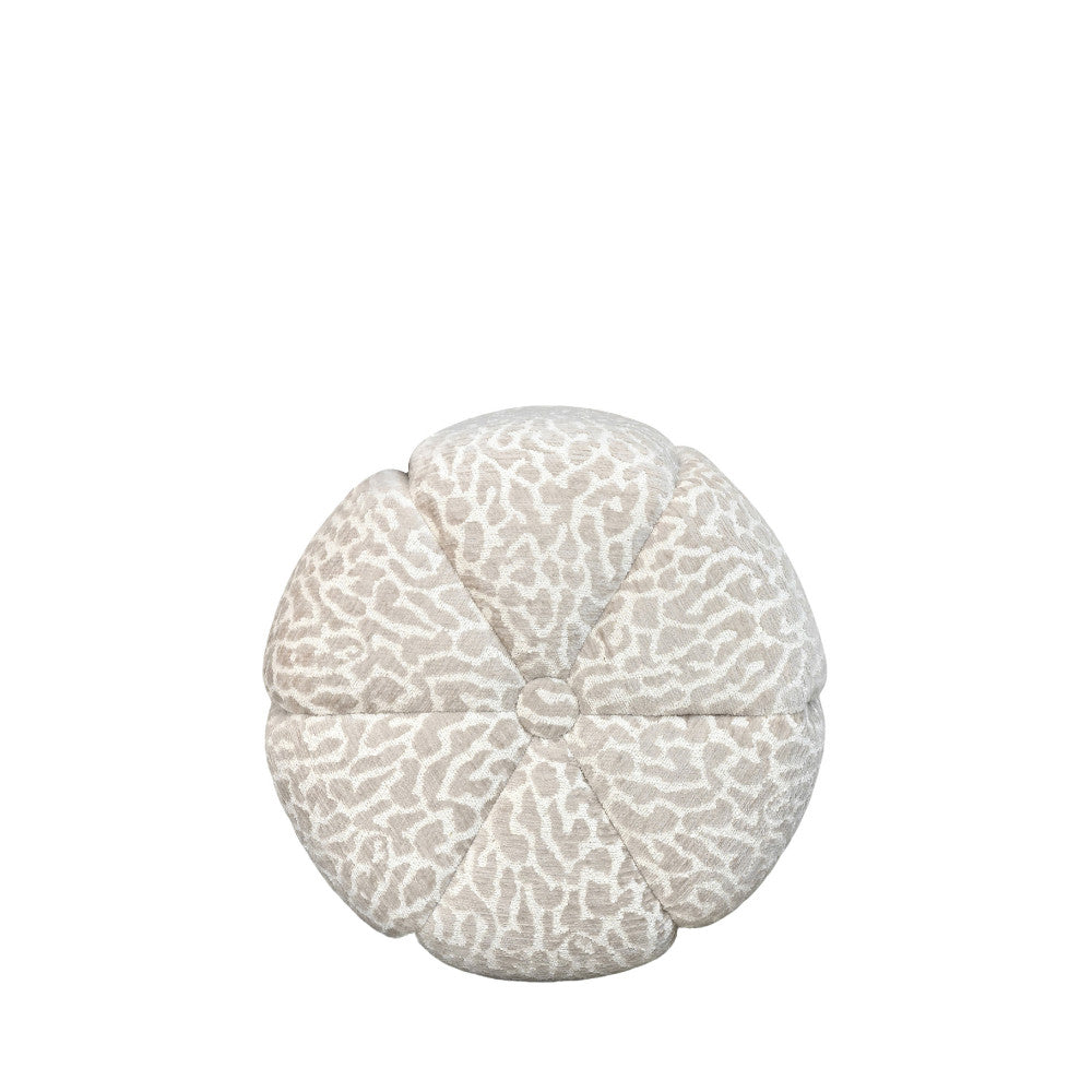 Flower - Puf - Tela con estampado de leopardo - Beige