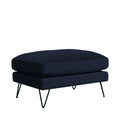 Villabon - Ottoman - Velvet with Black Hairpin Legs - Navy Blue