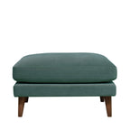 Villabon - Ottoman - Velvet with Dark Wood Legs - Eucalyptus Green