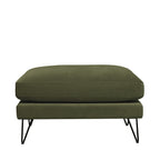 Villabon - Ottoman - Velvet Black Hairpin Legs - Olive Green