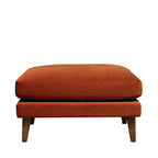 Villabon - Pouffe - Velvet with Dark Wood Legs - Rust