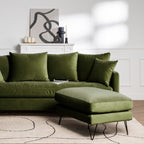 Villabon - Ottoman - Velvet Black Hairpin Legs - Olive Green