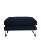 Villabon - Ottoman - Velvet with Black Hairpin Legs - Navy Blue