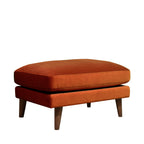 Villabon - Pouffe - Velvet with Dark Wood Legs - Rust