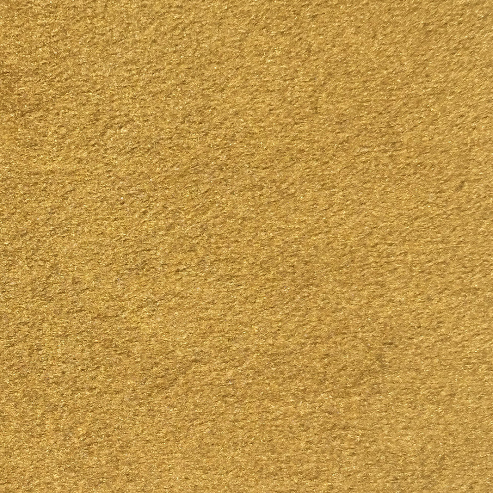 Villabon - Velvet Pouffe with Dark Wood Legs - Mustard Yellow
