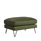 Villabon - Ottoman - Velvet Black Hairpin Legs - Olive Green