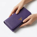 Prada Long Wallet In Purple Saffiano Leather