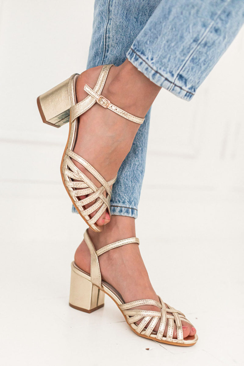 PRETTY Dorées - Sandales À Talons