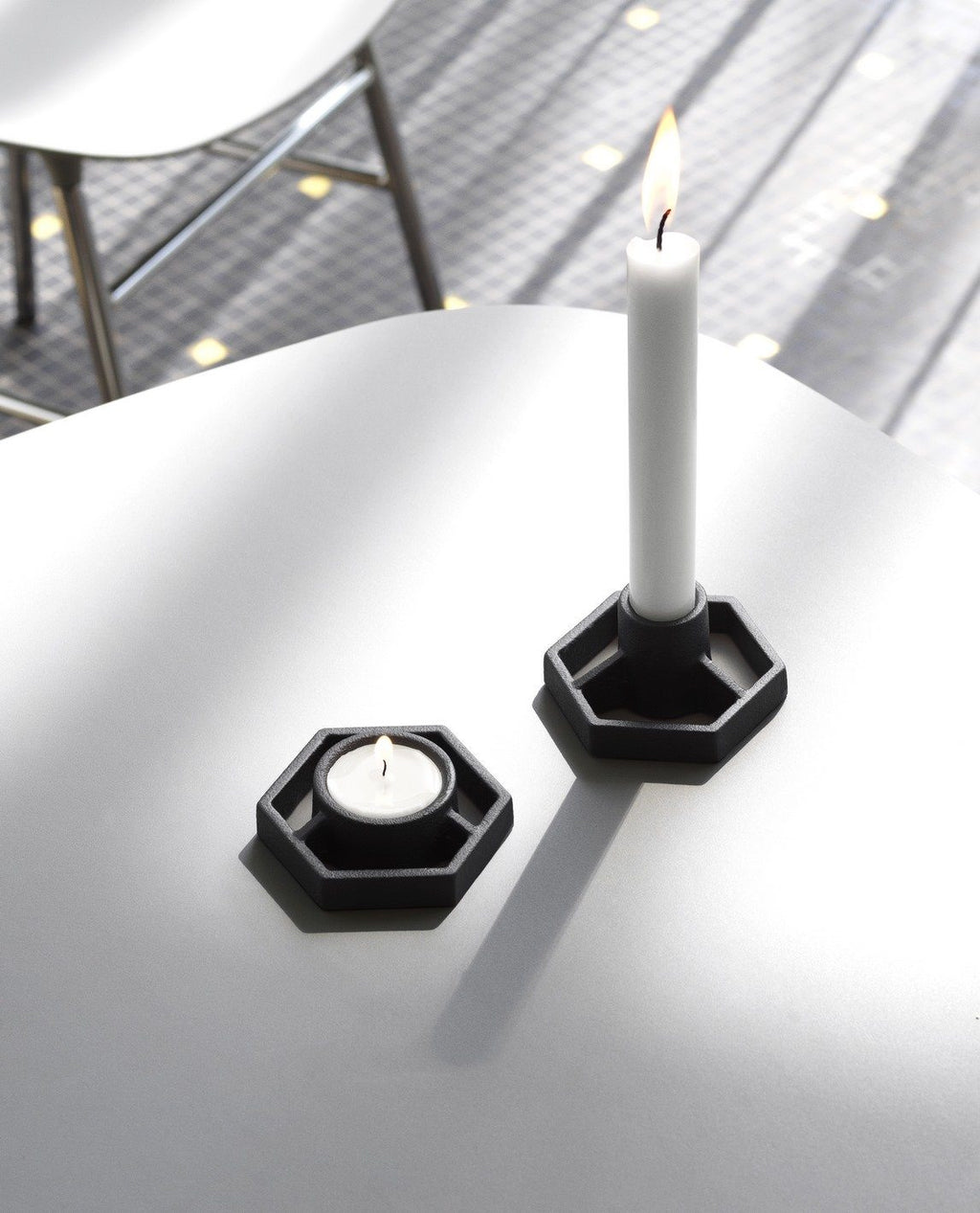 Prism 2-Candle Chandelier - Black