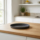 Straight Fluted Pie Fixed Base - Ø32cm - Gray