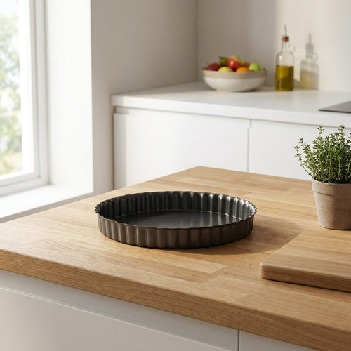 Removable Straight Fluted Pie - Ø20cm - Gray