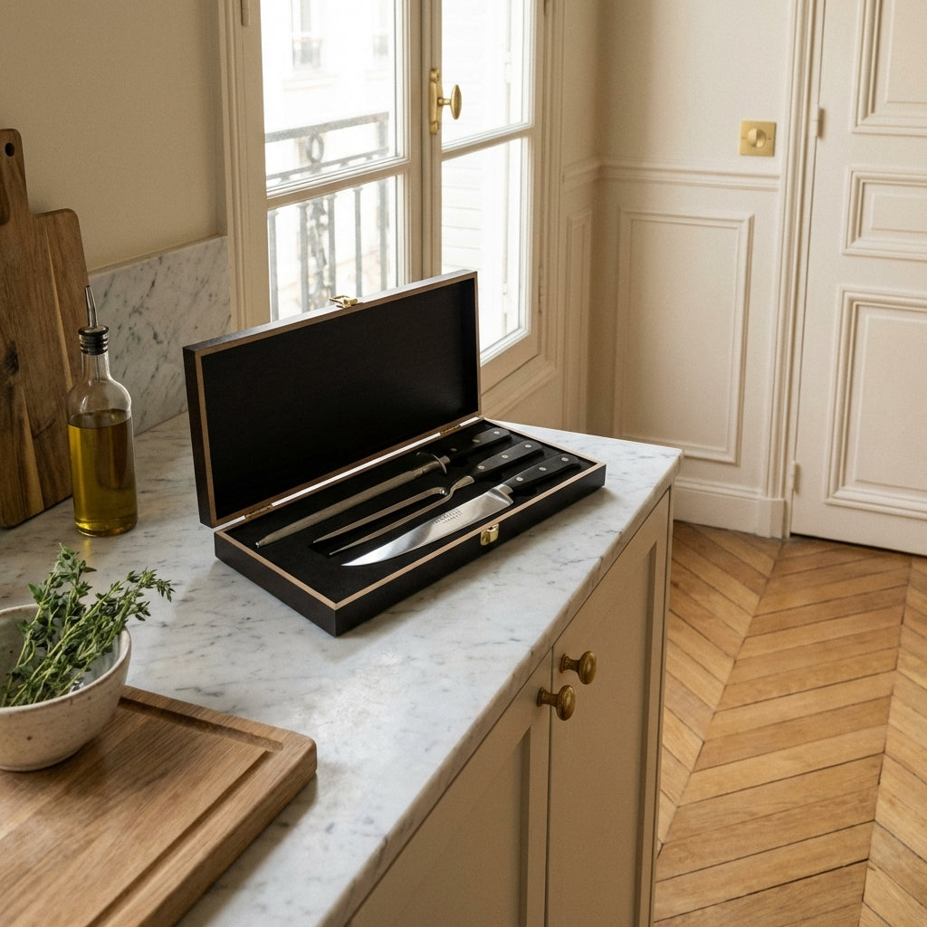 Sabatier Trompette - Coffret Bois De 3 Pièces À Découper