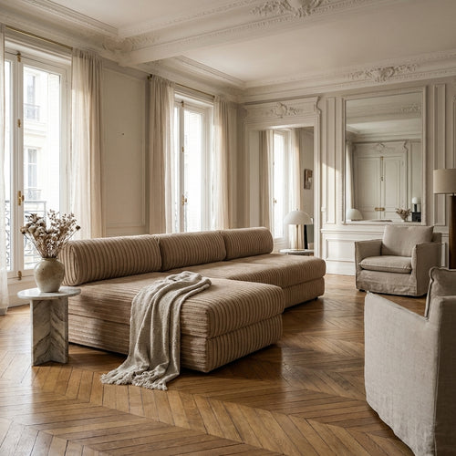 Canapé D'Angle Tilia - 6 Places - Velours Côtelé XL