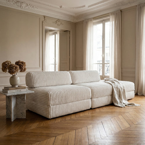 Canapé Droit Tilia - 3 Places - Velours Côtelé XL