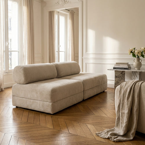 Canapé Droit Lincoln - 3 Places - Velours Côtelé