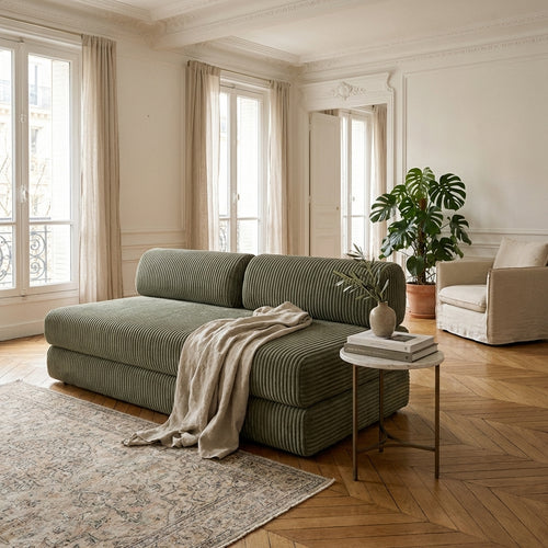 Canapé Droit Tilia - 3 Places - Velours Côtelé XL