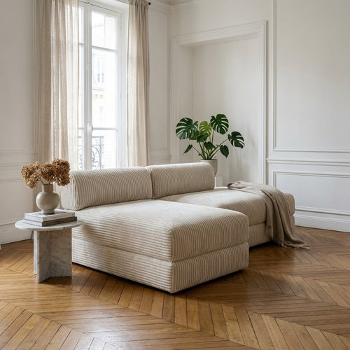 Canapé D'Angle Tilia - 5 Places - Velours Côtelé XL