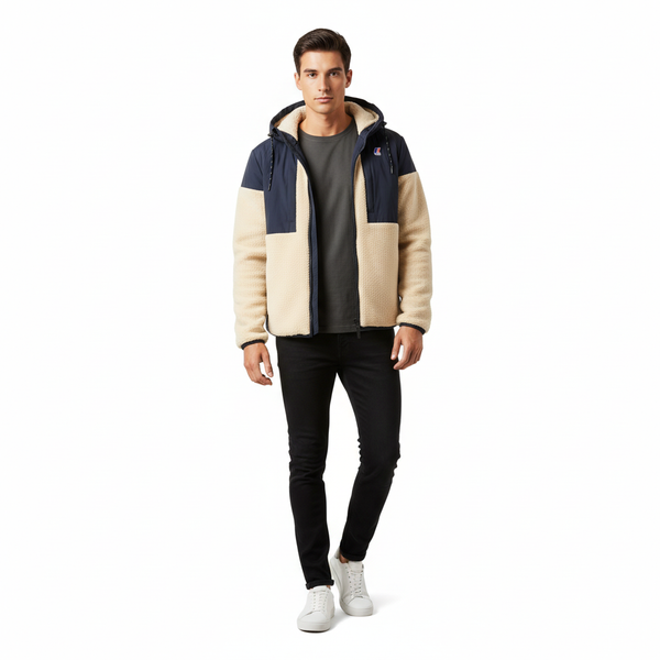 Chaqueta Sherpa K-Way Samson 4.0 Orsetto - Azul marino/Crudo