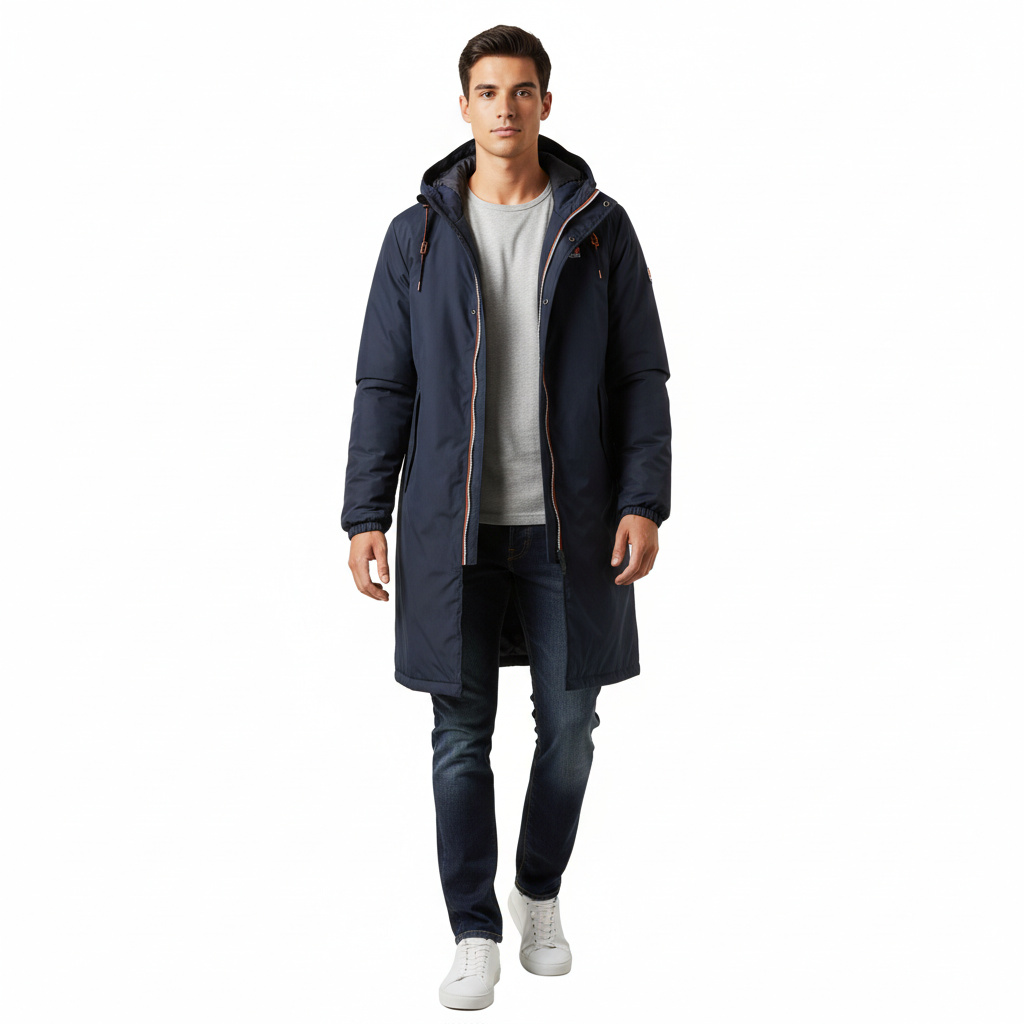 Parka con Capucha Forrada K-Way Le Vrai 4.0 Eiffel East Warm - Azul Marino