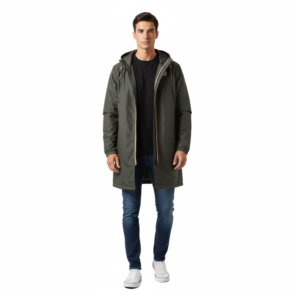 Parka con Capucha K-Way Le Vrai 4.0 Eiffel East - Caqui/Negro