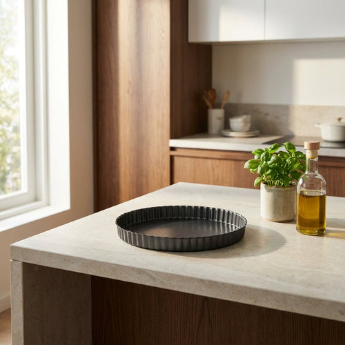 Round Tart Pan With Removable Bottom Non-Stick Steel Ø28Cm