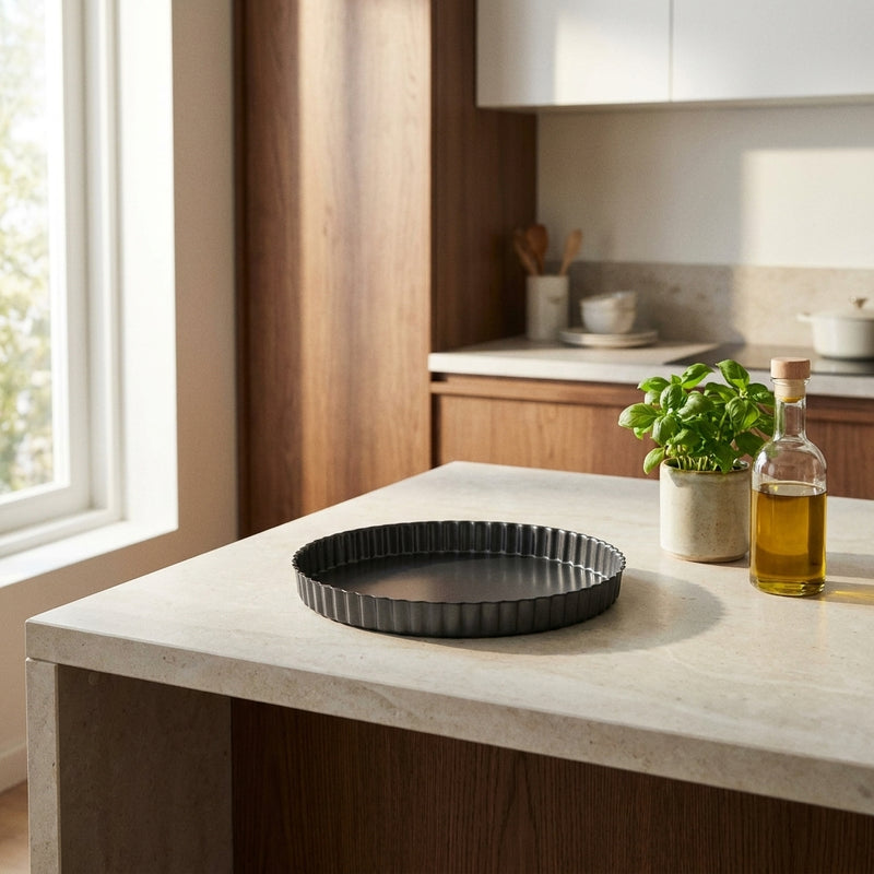 Round Tart Pan With Removable Bottom Non-Stick Steel Ø28Cm