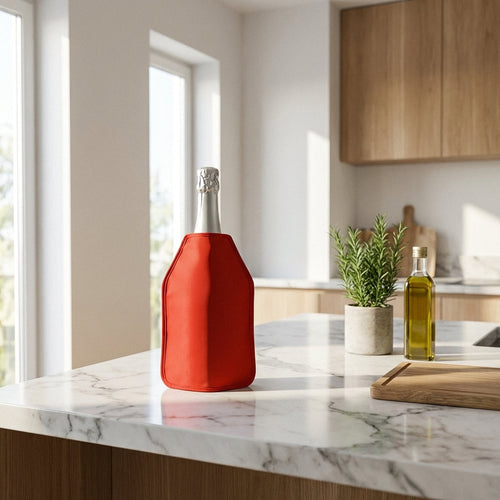 Napa - Set of 2 Soft Bottle Coolers - Red - Textile