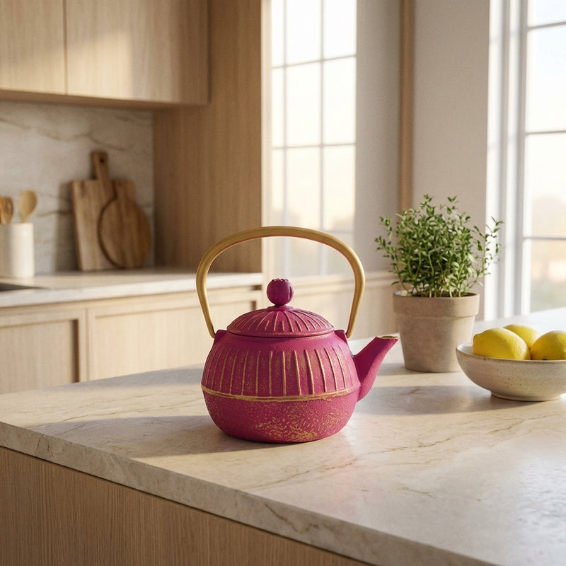 Cast Iron Teapot - Fuchsia