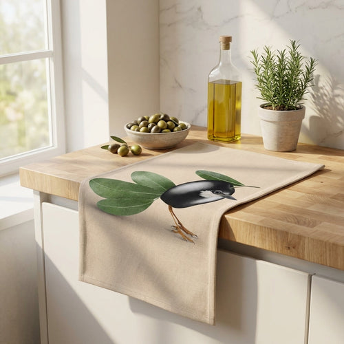 Mykonos - Set of 2 100% Linen Tea Towels OLIVE - Textile