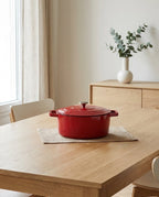 Cocotte En Fonte D'Acier Ronde - Rouge
