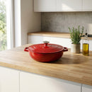 Sartén Redonda De Acero Fundido - Roja