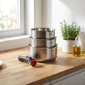 Batería De Cocina 4 Piezas En Acero Inoxidable