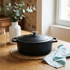 Cocotte Ovalada De Hierro Fundido - Negro