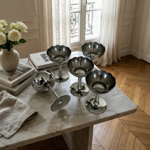 Ensemble De 5 Coupelle Inox Fleur