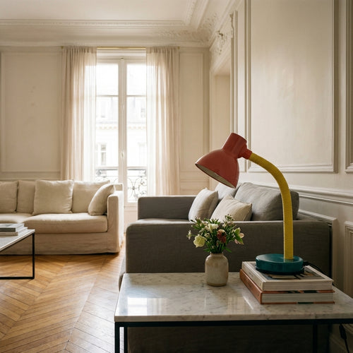 Lámpara articulada vintage tricolor