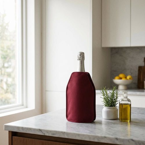 Napa - Set of 2 Soft Bottle Coolers - Burgundy - Textile