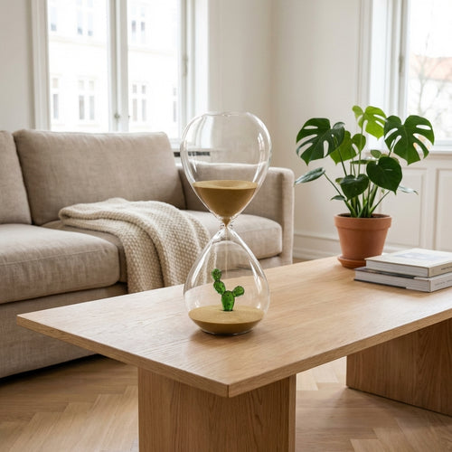 Reloj de arena de vidrio Boros - Decoración de cactus