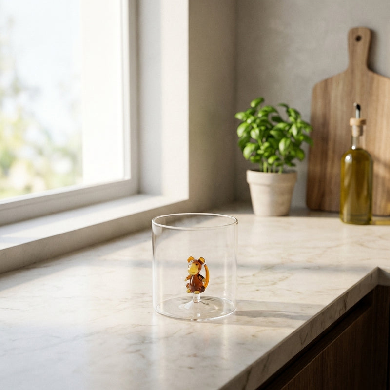 Gobelet En Verre Borosilicate - Figurine Singe
