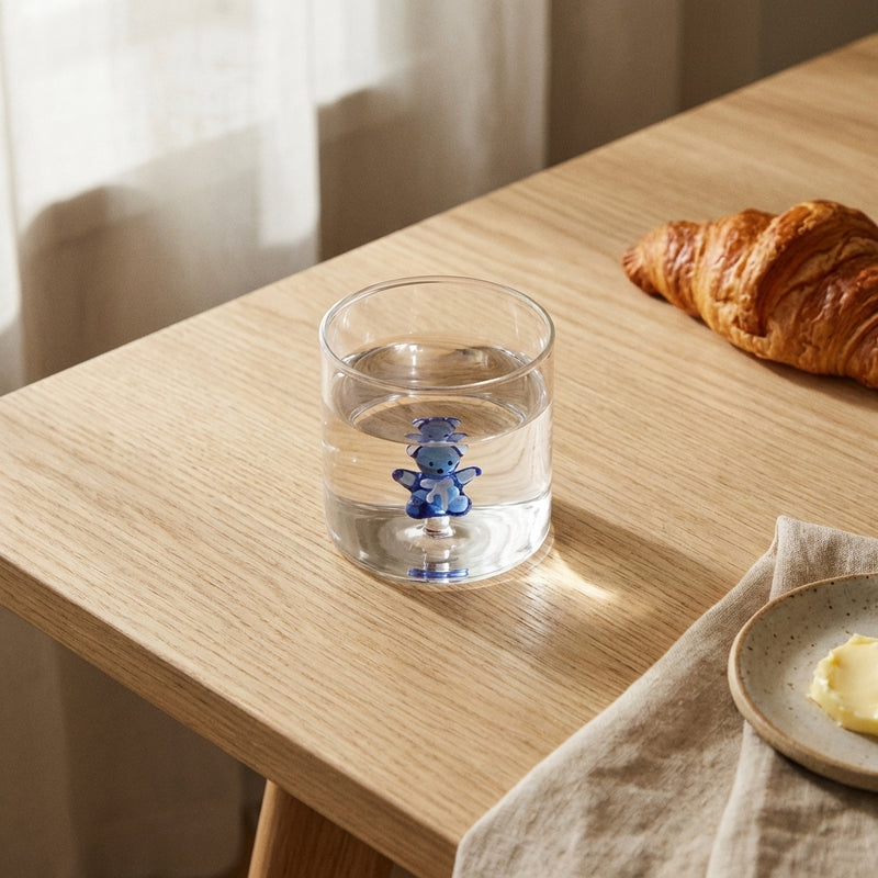 Gobelet En Verre Borosilicate - Figurine Peluche Bleue