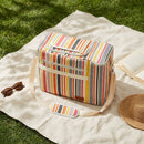 Sac Isotherme Rayé Avec Poche Pour Bouteille - Multicolore