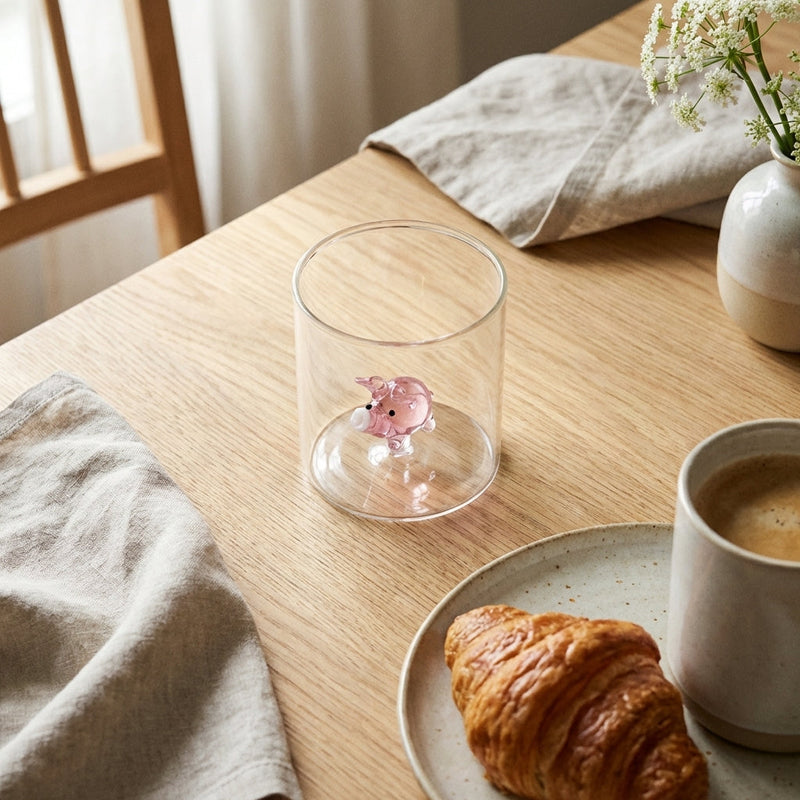 Monterey - Lot De 2 Gobelets Petit Cochons - Verre Borosilicate
